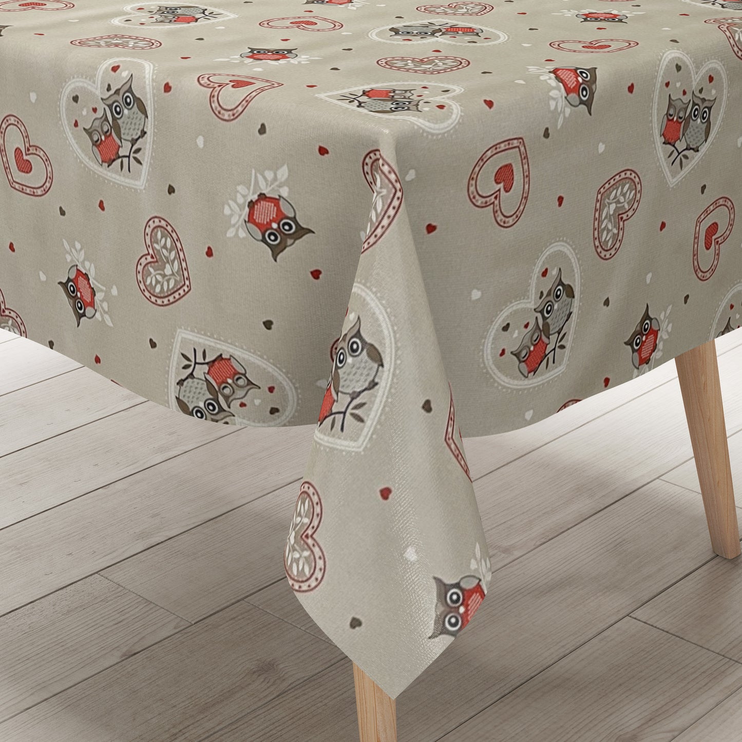 Wachstuch Tischdecke Eulen