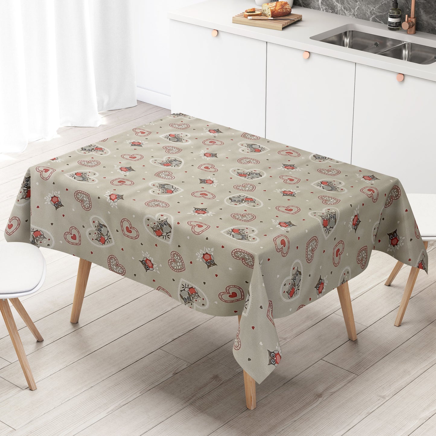 Wachstuch Tischdecke Eulen