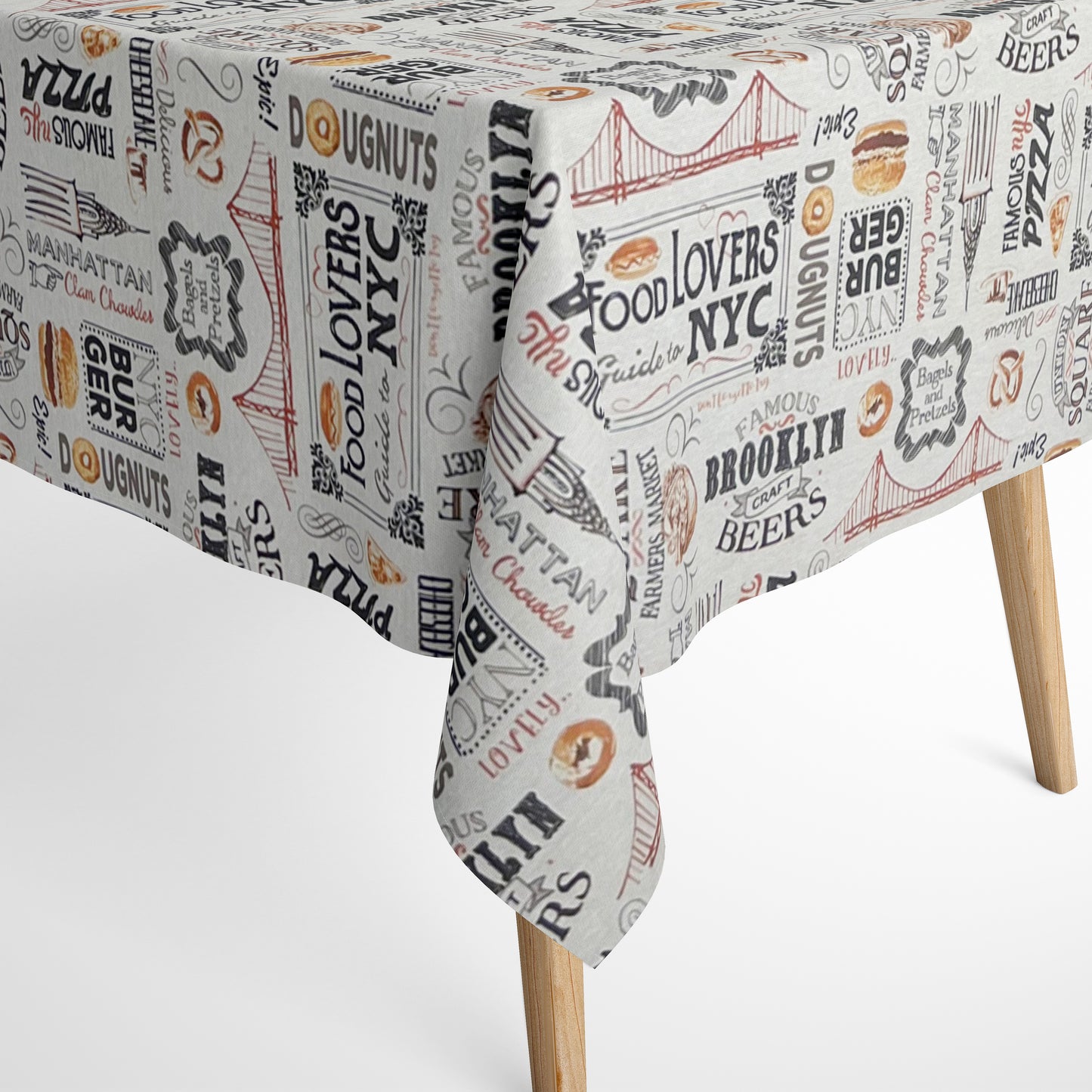 textile Tischdecken Burger Amerika Bier Bagels