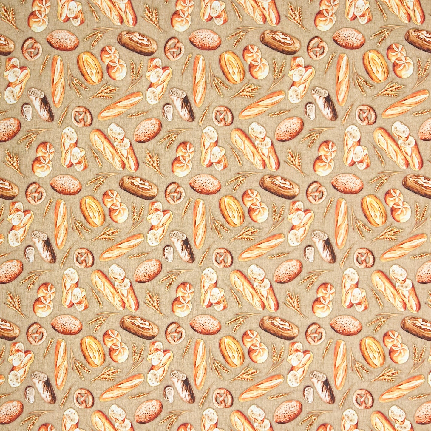 textile Tischdecke Brötchen Brot Körner