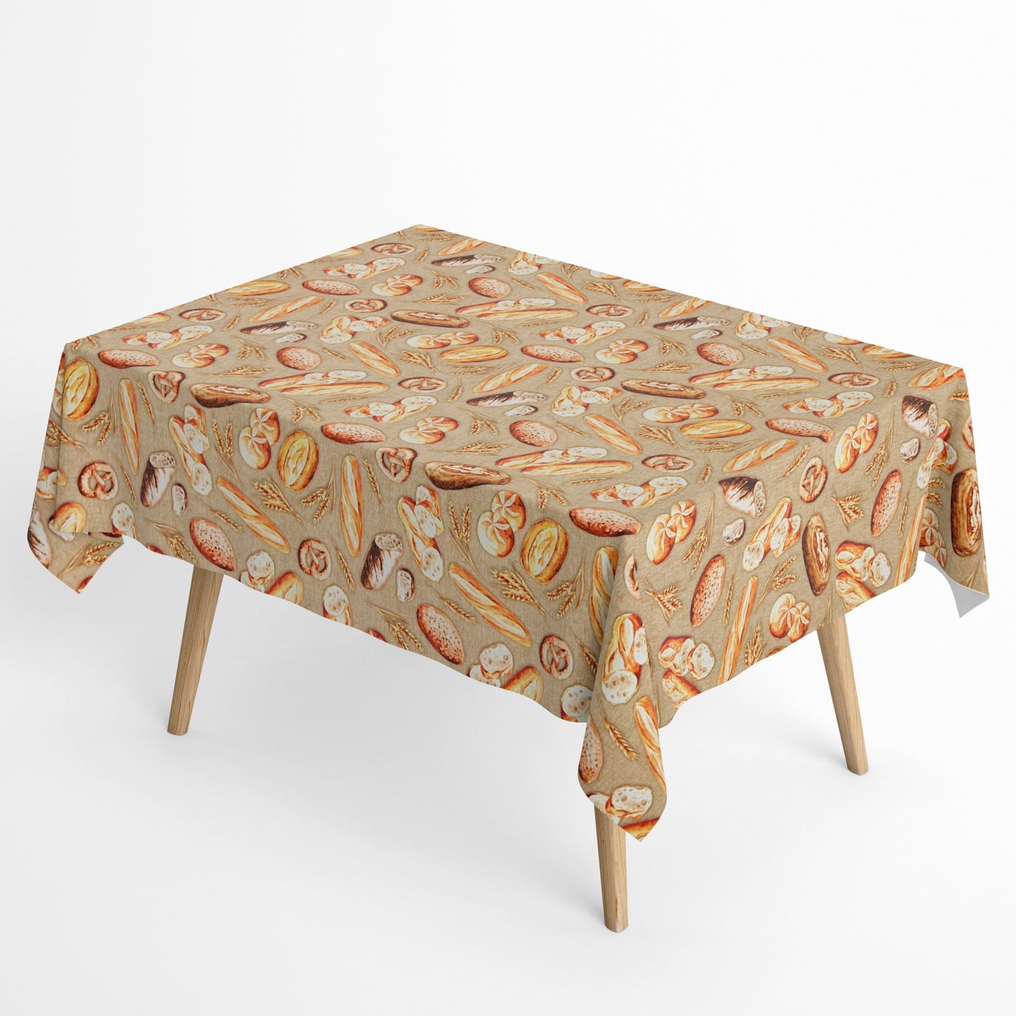 textile Tischdecke Brötchen Brot Körner