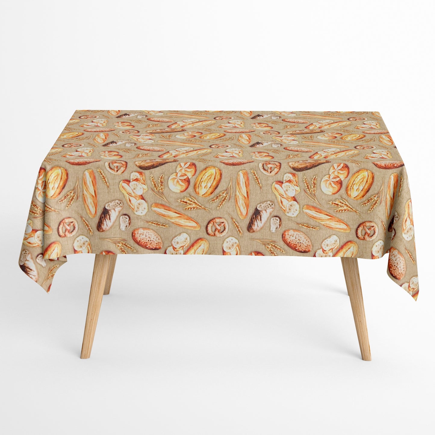 textile Tischdecke Brötchen Brot Körner