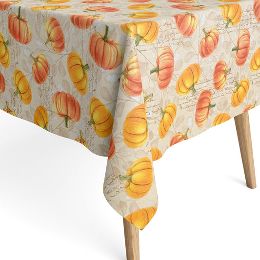 Baumwoll Tischdecke Herbst Kürbis