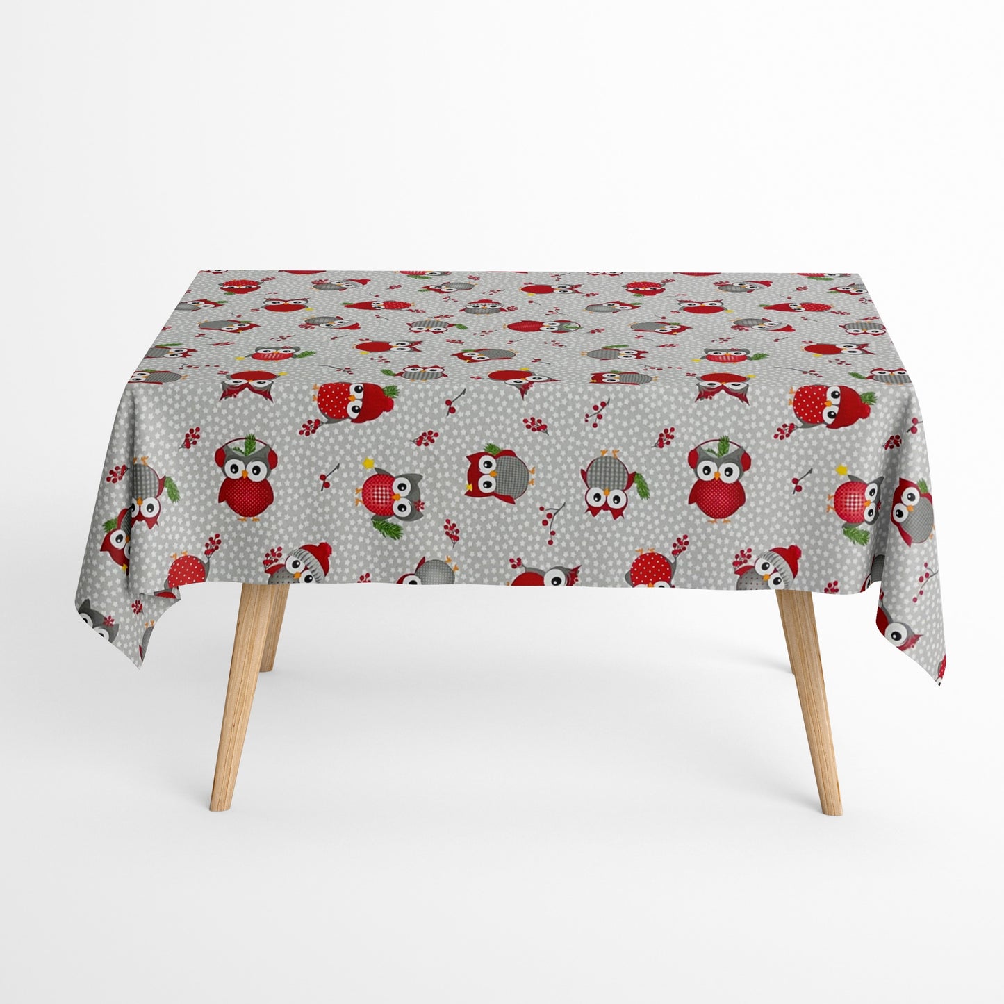 Weihnachten X-Mas Eule textile Tischdecke