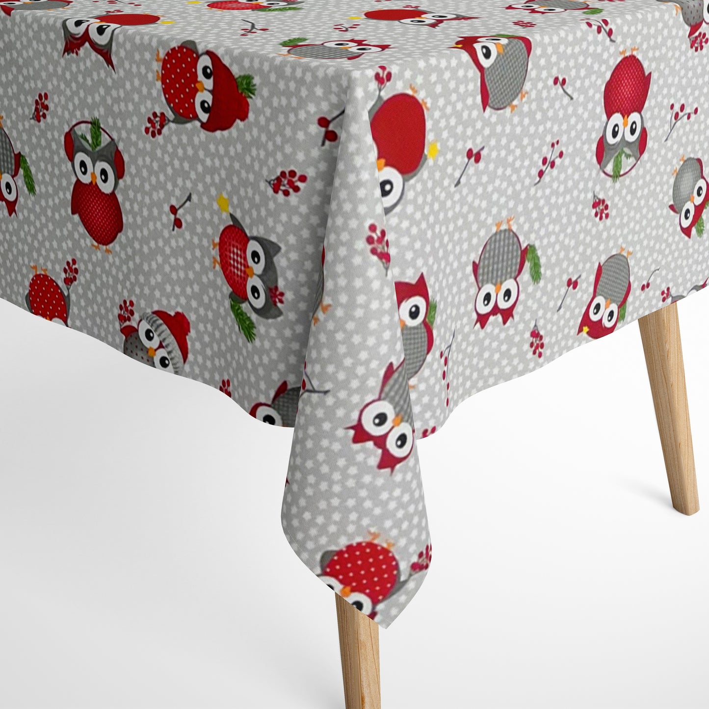 Weihnachten X-Mas Eule textile Tischdecke