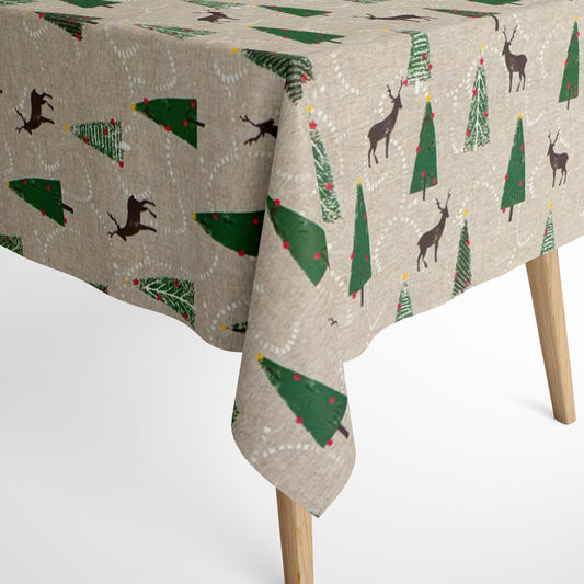 Baumwolltischdecke Weihnachten Tanne