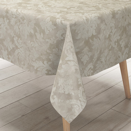 Wachstuch Tischdecke Ornamente Barock beige