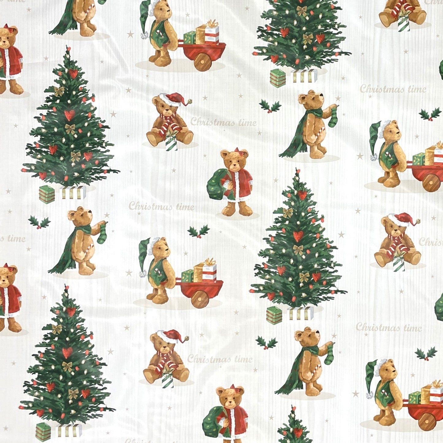 KEVKUS Wachstuch Tischdecke C141531 Weihnachten Teddy wählbar in eckig, rund und oval -