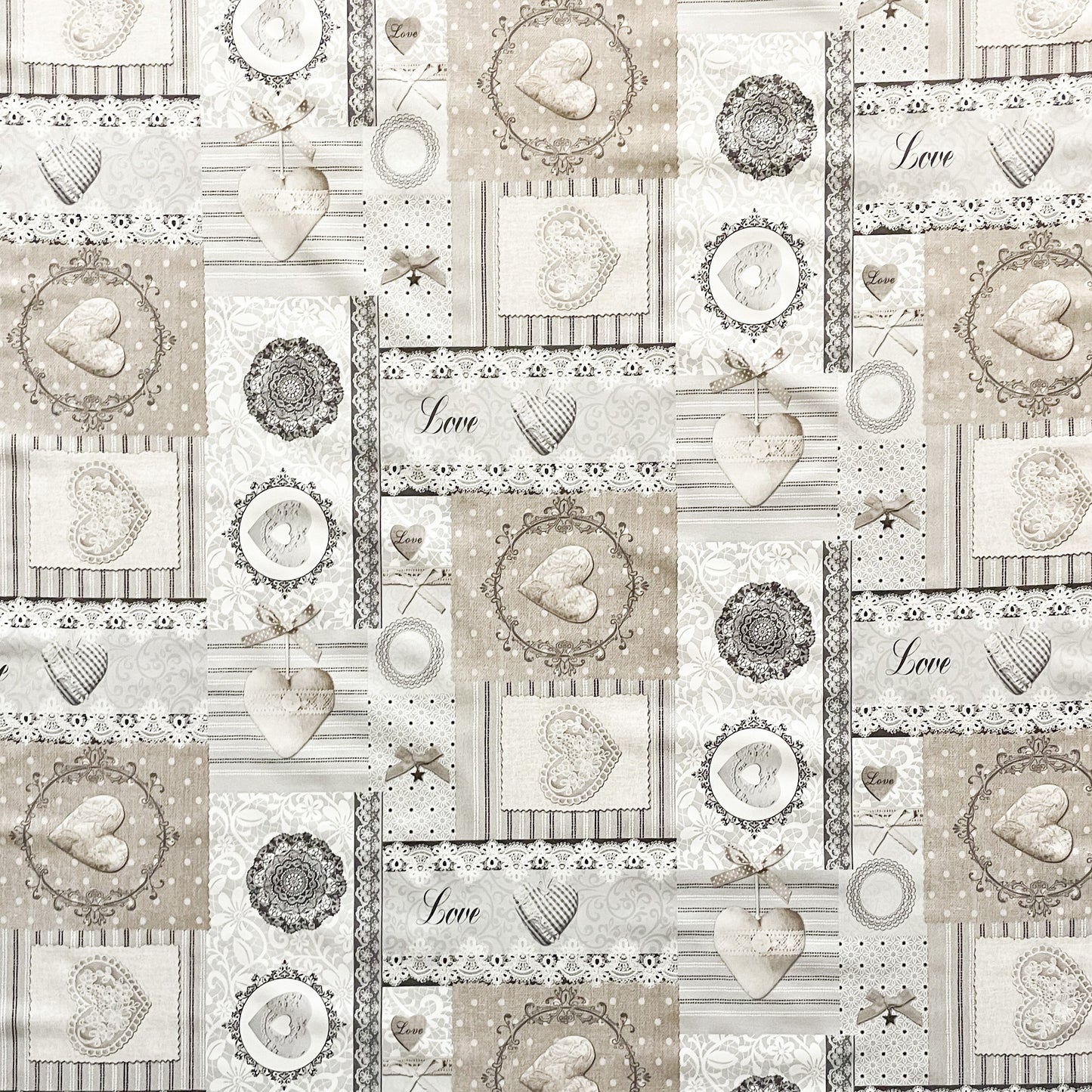 Wachstuch Tischdecke Landhaus beige