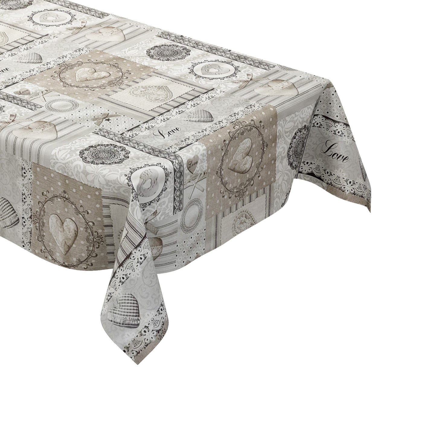 Wachstuch Tischdecke Landhaus beige