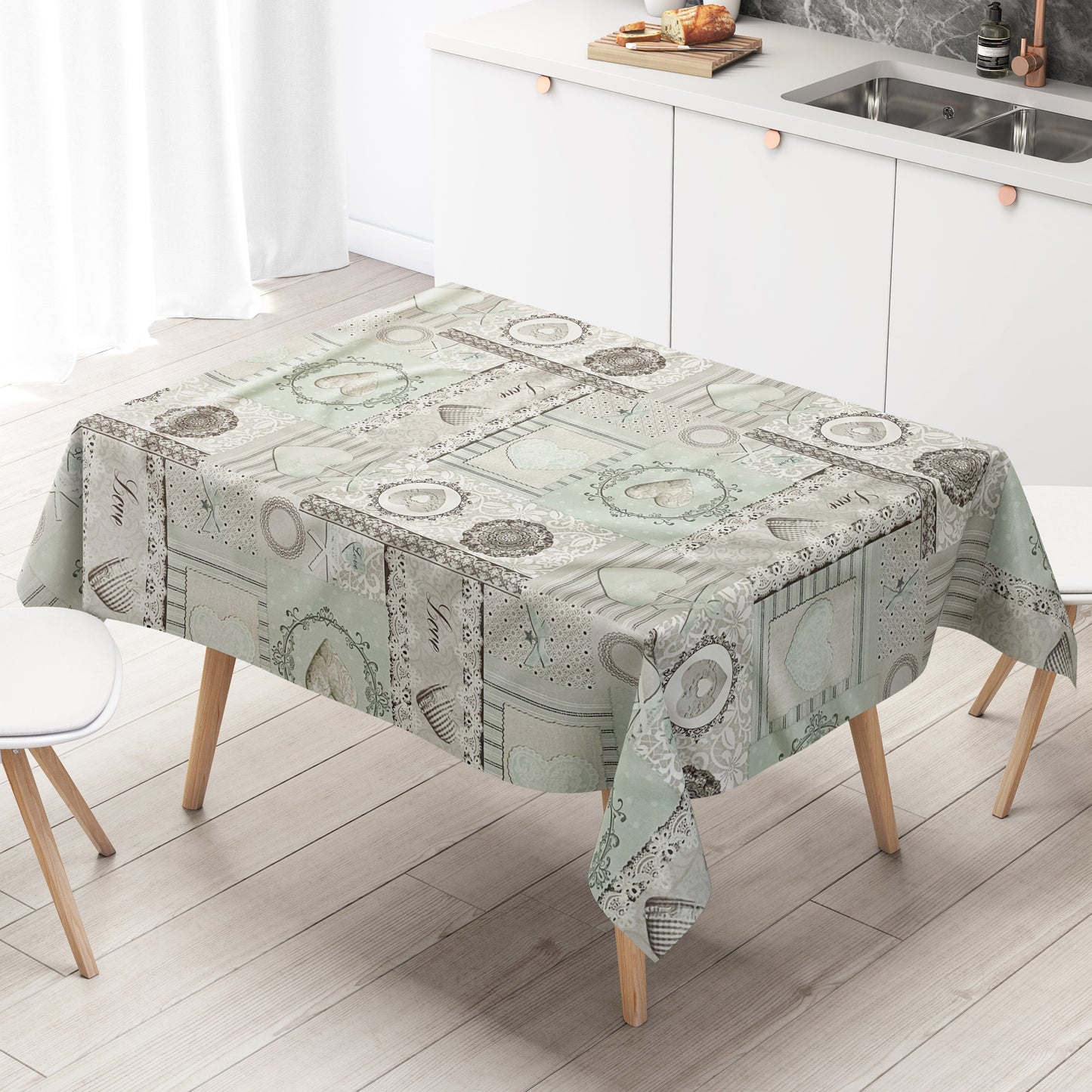 Wachstuch Tischdecke Love STrick Landhaus