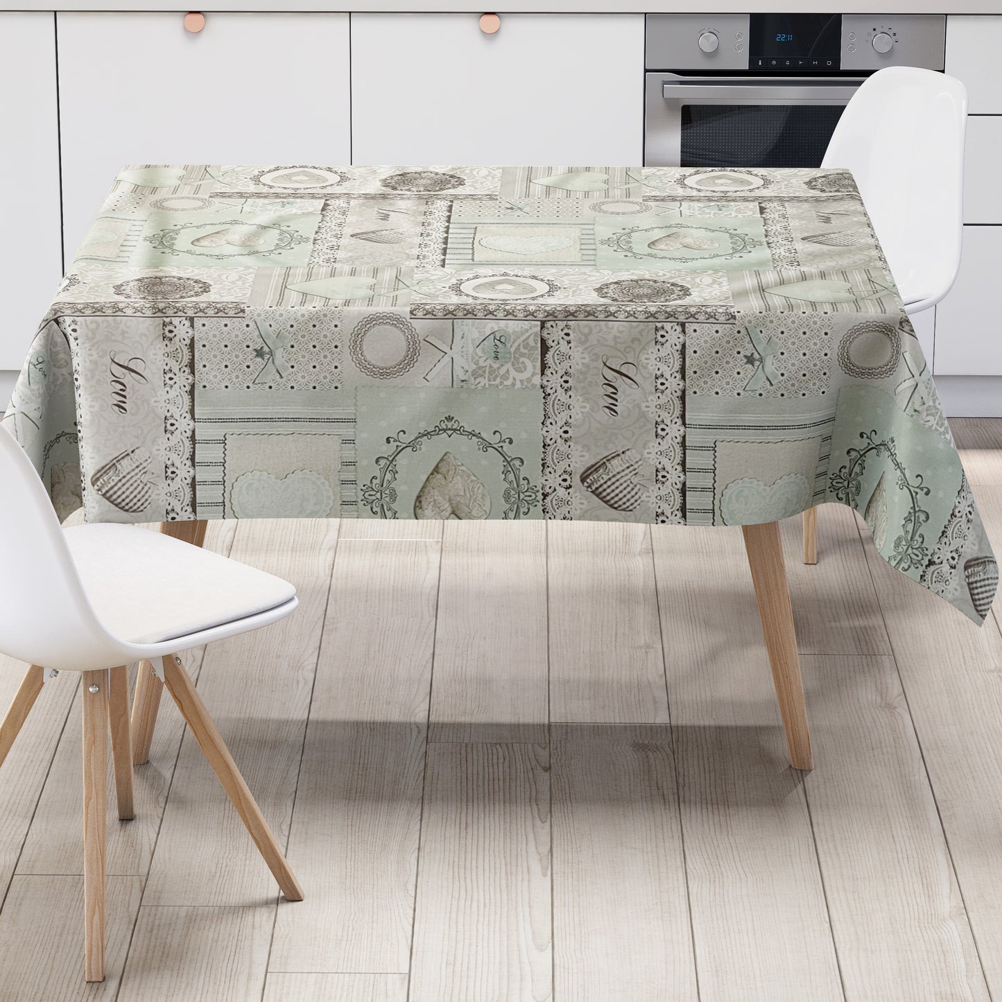 Wachstuch Tischdecke Love STrick Landhaus