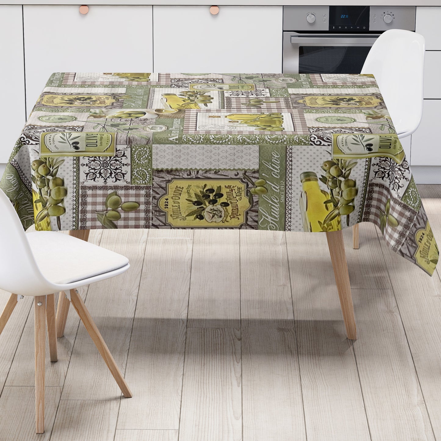 KEVKUS Wachstuch Tischdecke C147010 Oliven mediterran wählbar in eckig, rund und oval -