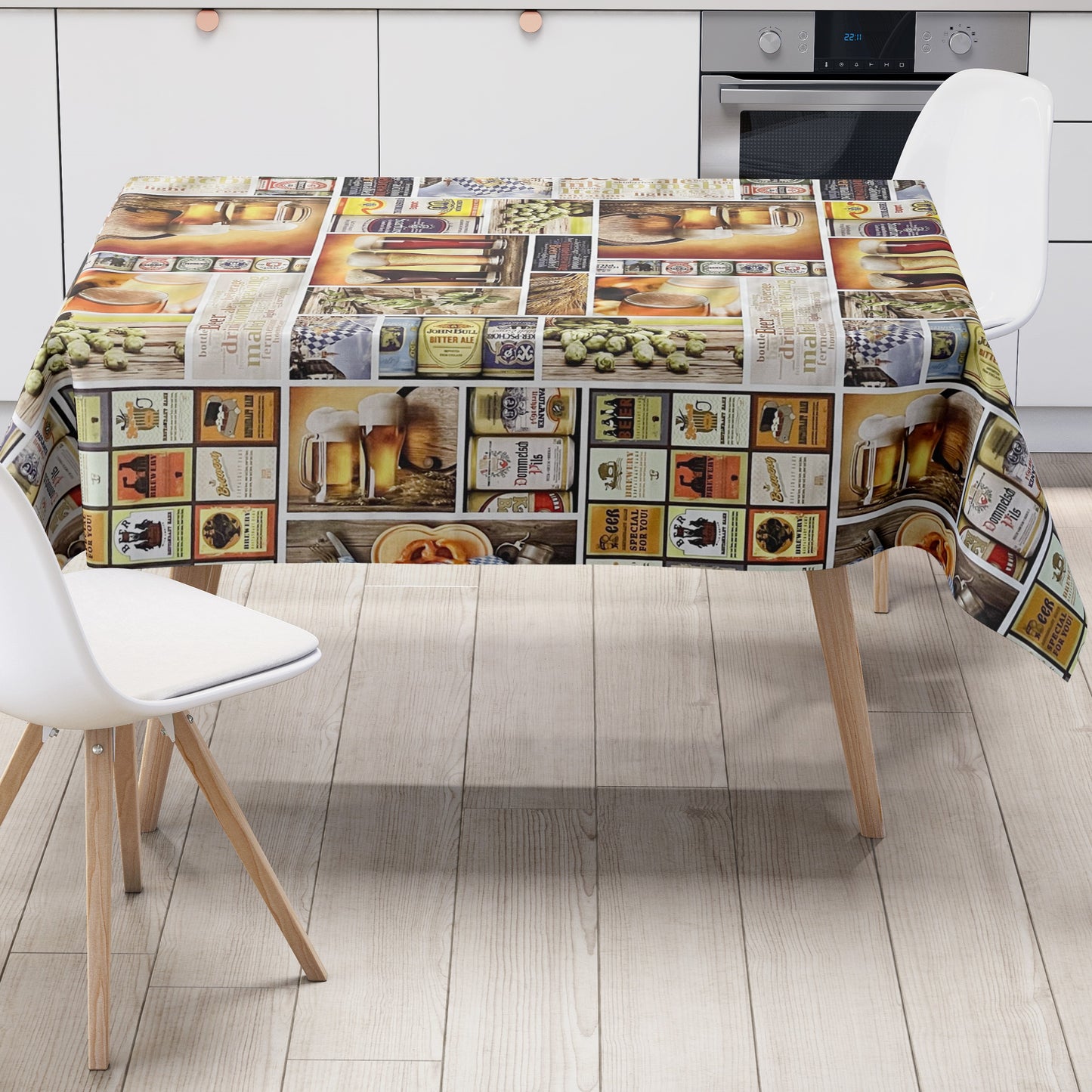 Wachstuch Tischdecke Bierkrug