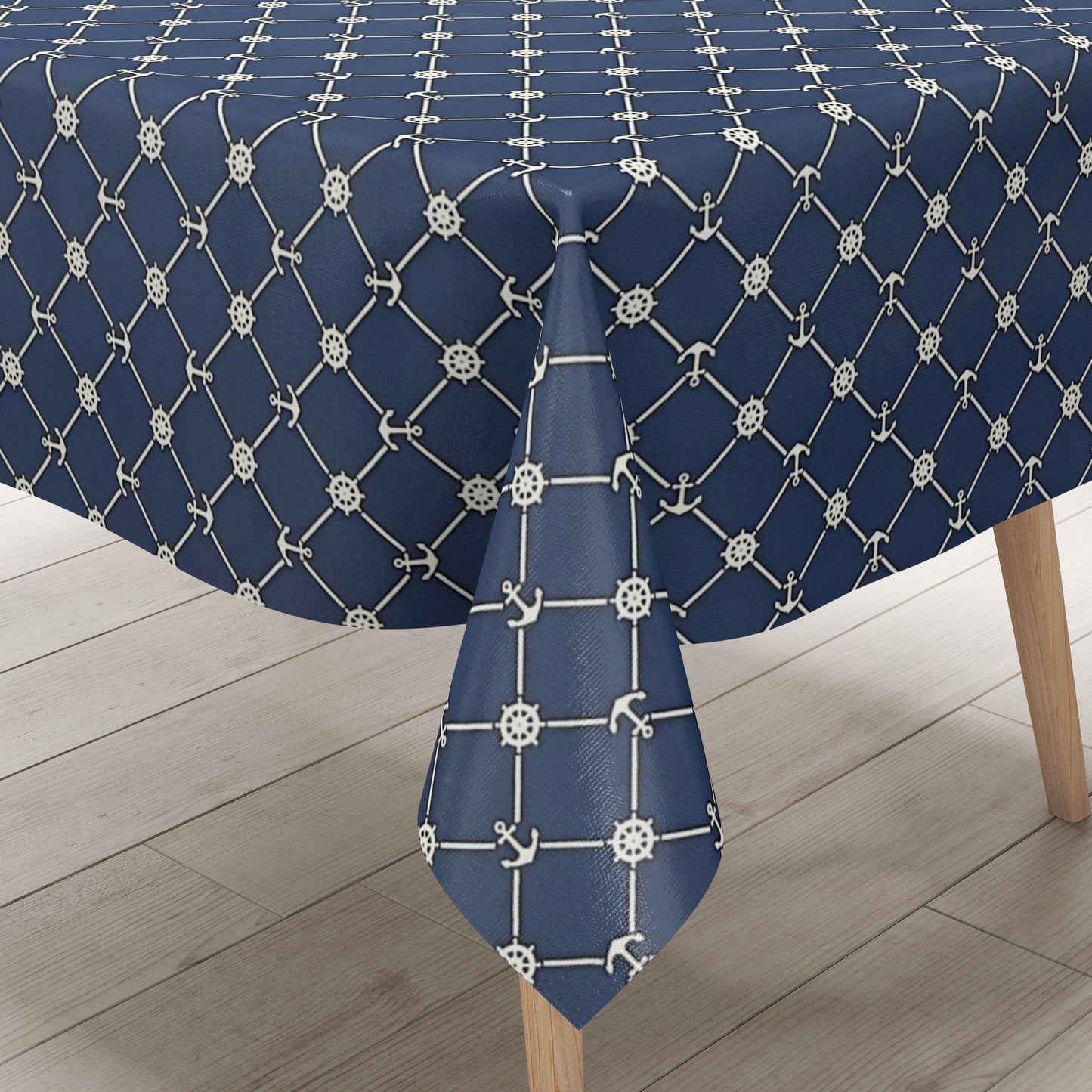 Wachstuch Tischdecke dunkelblau maritim