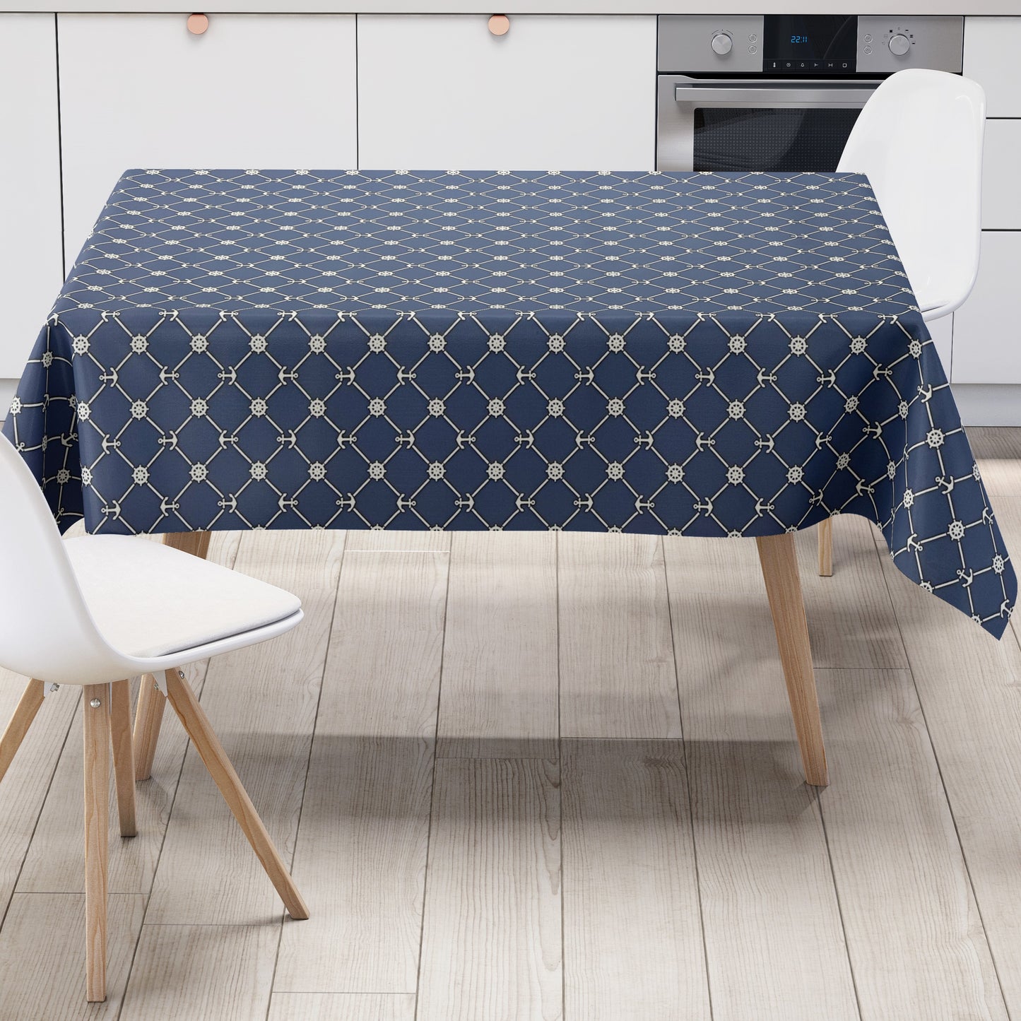 Wachstuch Tischdecke dunkelblau maritim