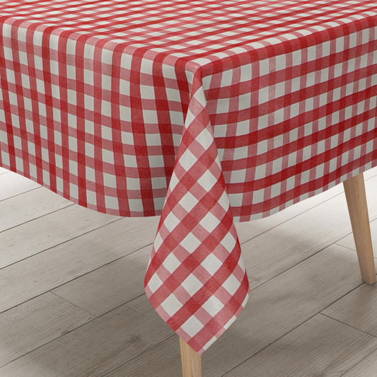 Wachstuch Tischdecke kariert rot