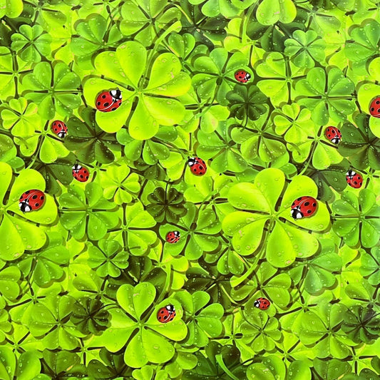 SALE Wachstuch Rolle Meterware Rollenware F100 Kleeblatt Marienkäfer