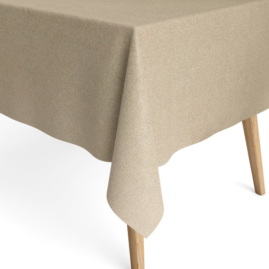Jacquard tablecloth coated cotton 160 cm wide FORMENTERA beige plain square round oval