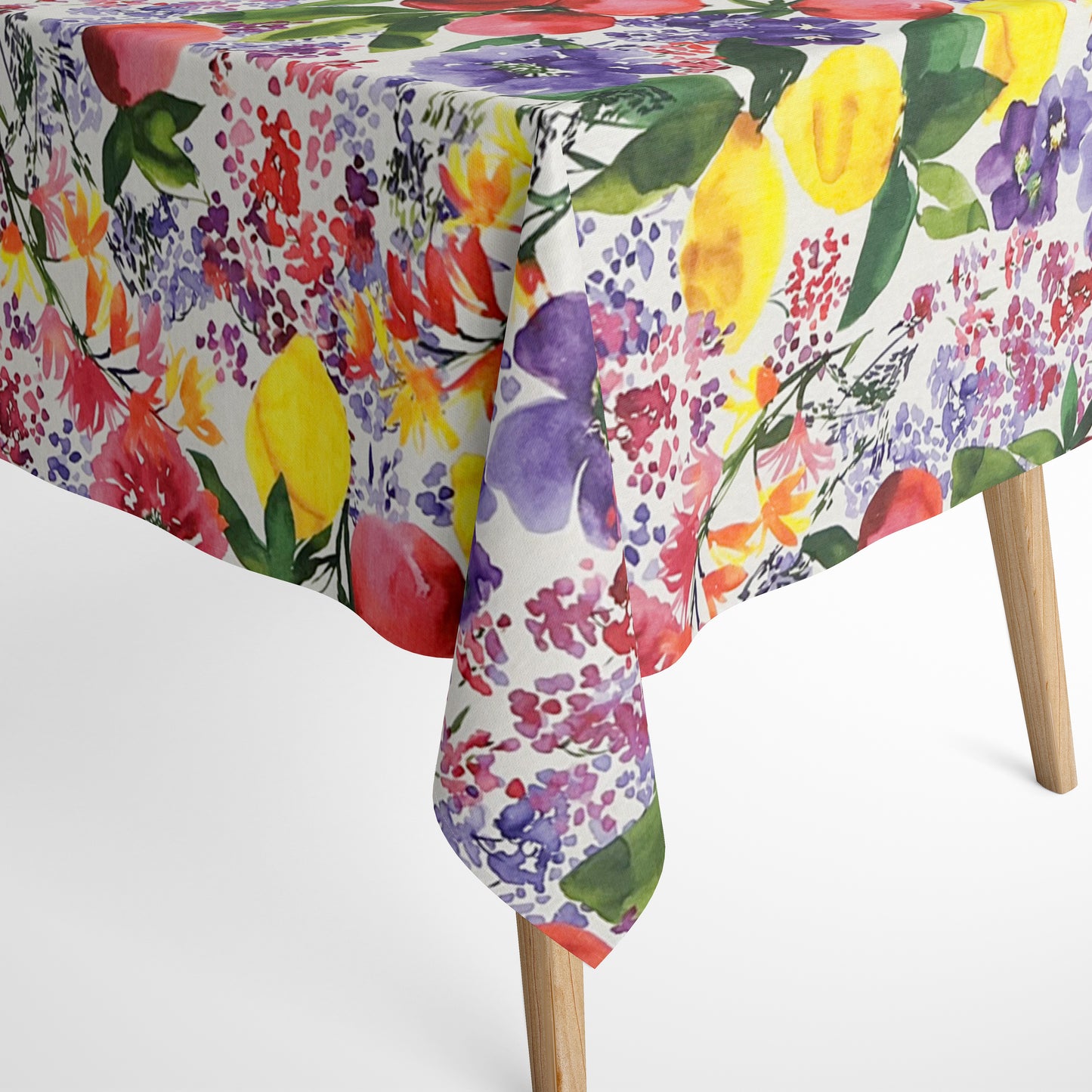 textile Tischdecke Obst Blumen
