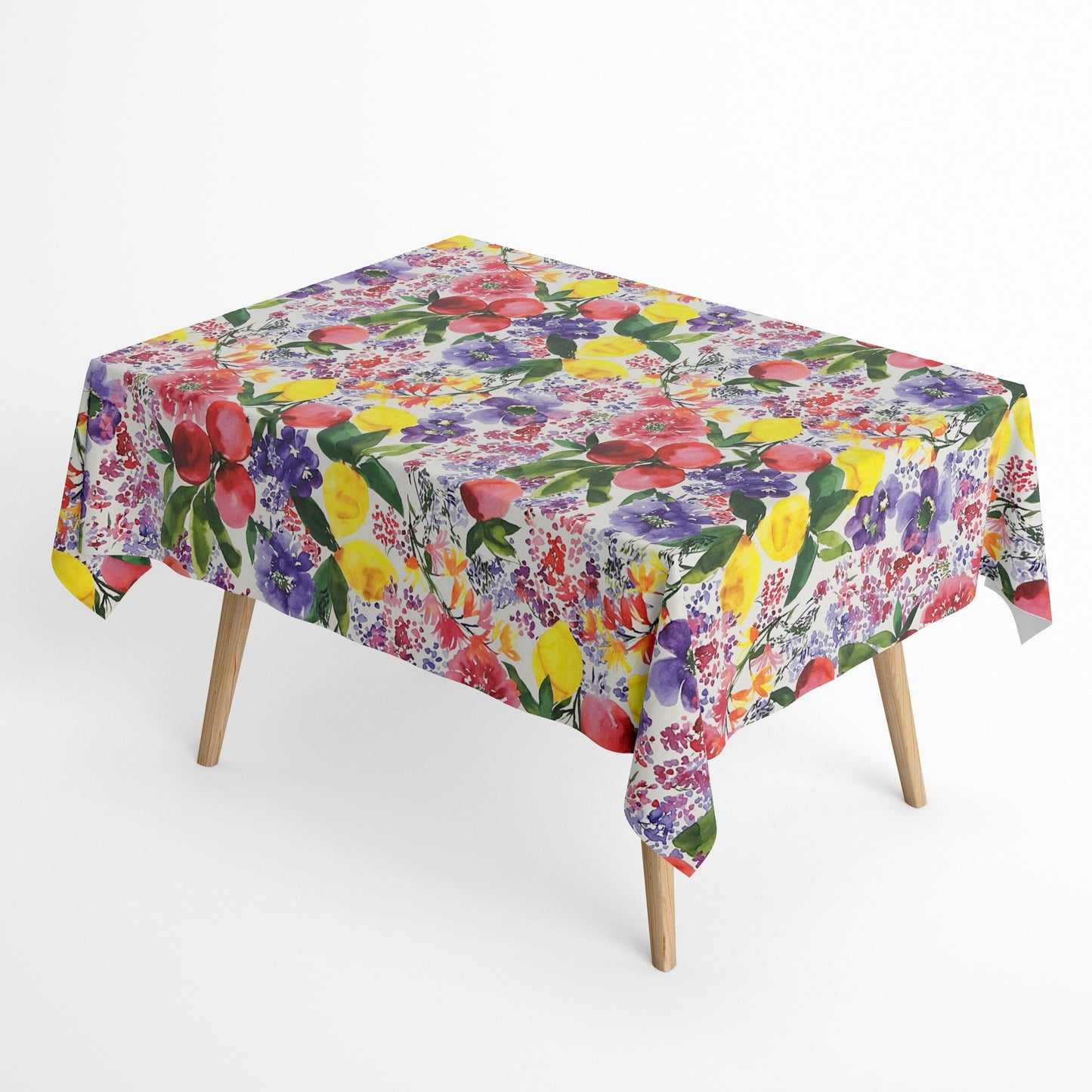 textile Tischdecke Obst Blumen