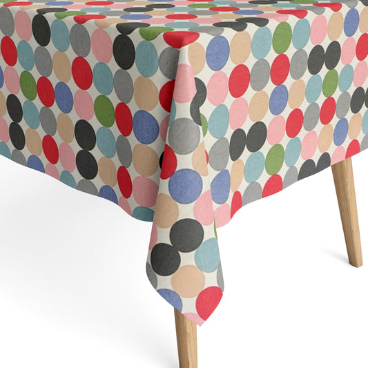 Baumwoll Tischdecke bunte Punkte