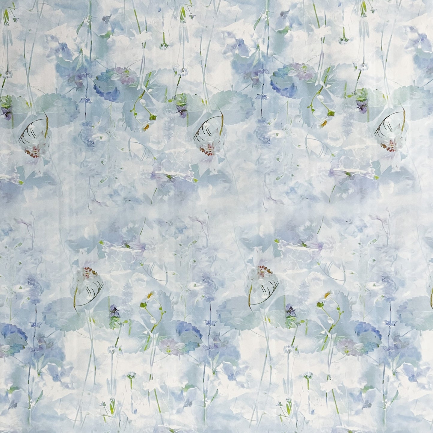 Wachstuchtischdecke hellblau Blumen