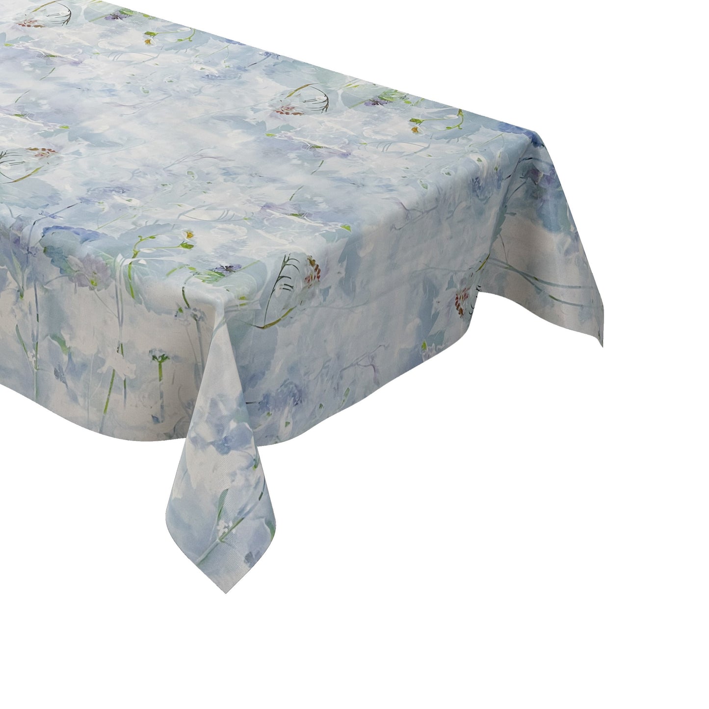 Wachstuchtischdecke hellblau Blumen