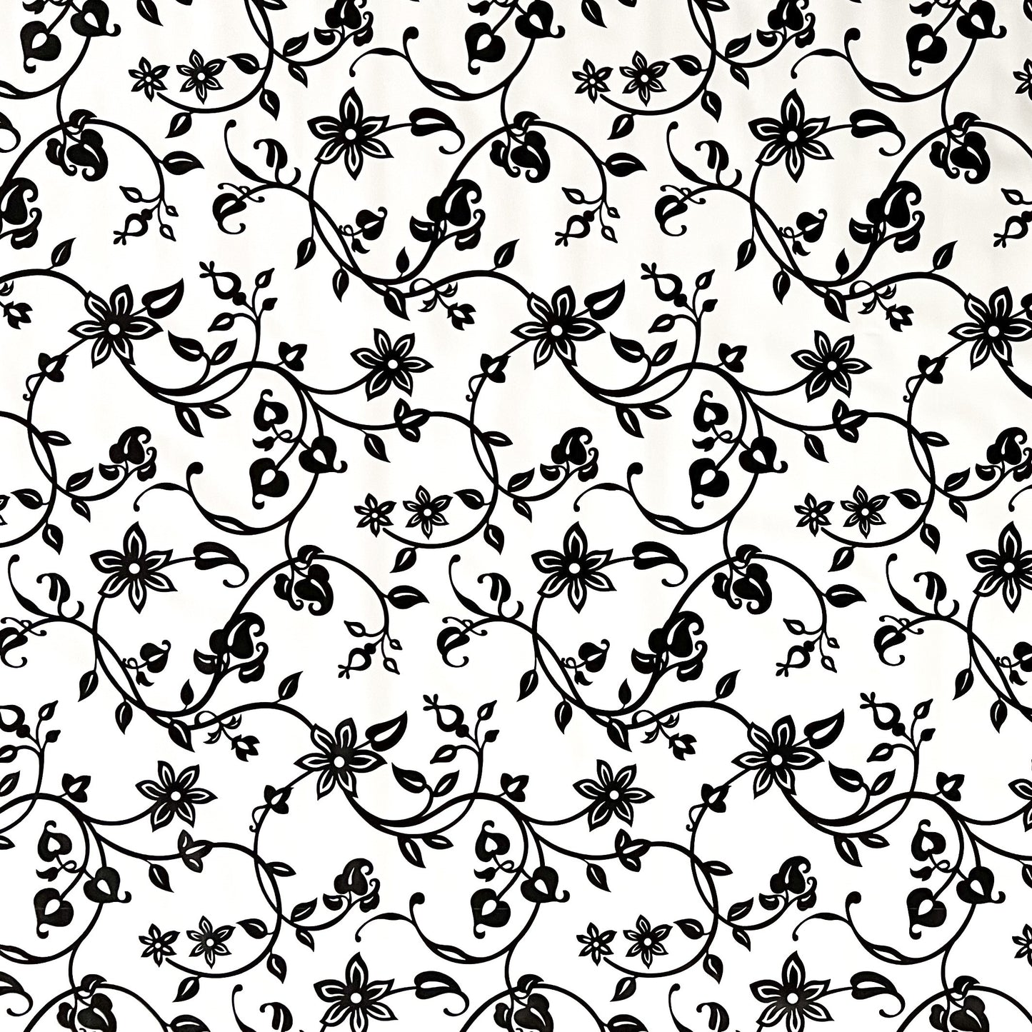 Wachstuch Tischdecke schwarz weiss Blumen Elegant