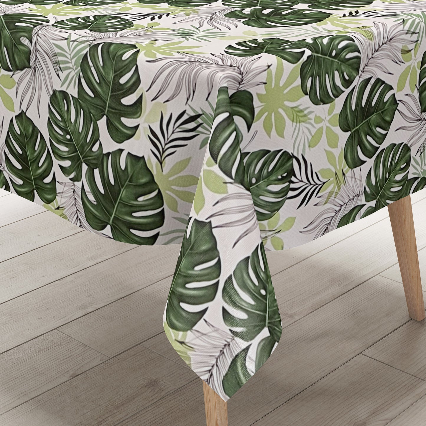 Wachstuch Tischdecke geprägt Palmen Blätter Monstera