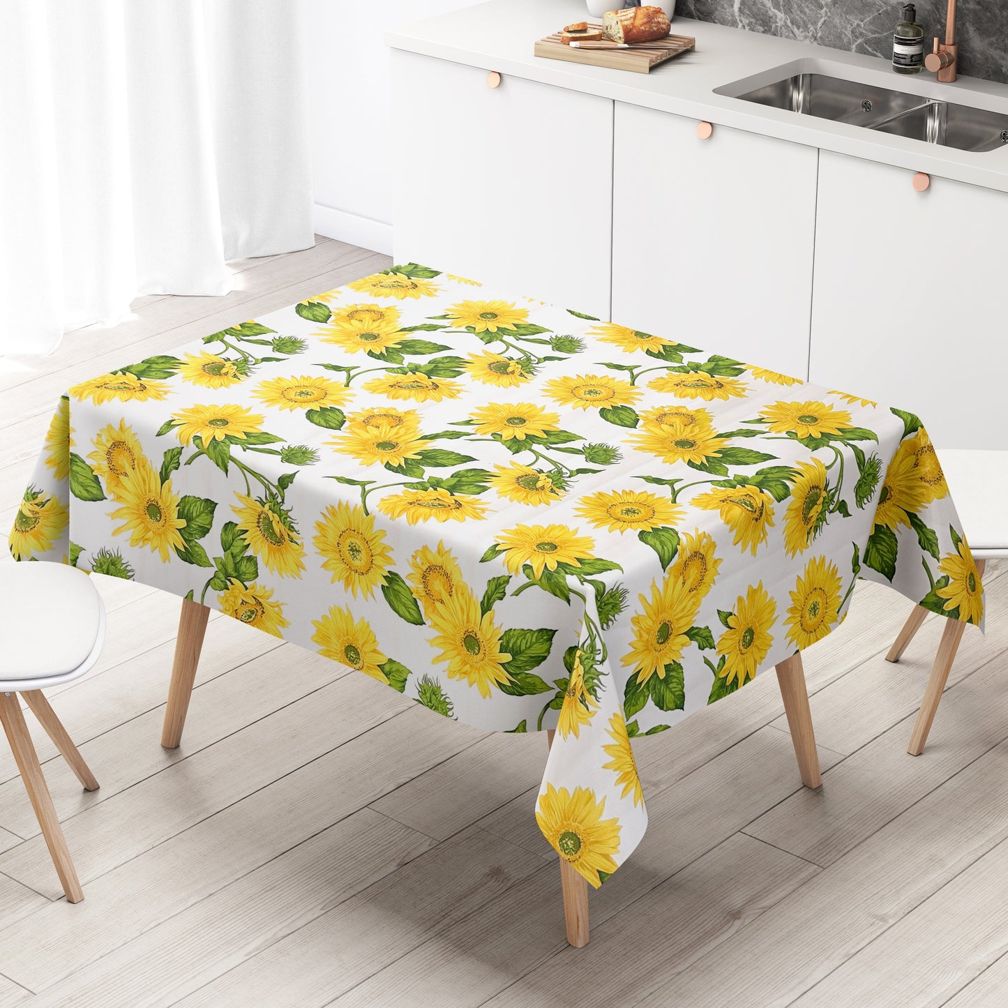 Wachstuch Tischdecke K150014 Sonnenblumen Blüten Garten Sommer eckig rund oval nach Maß