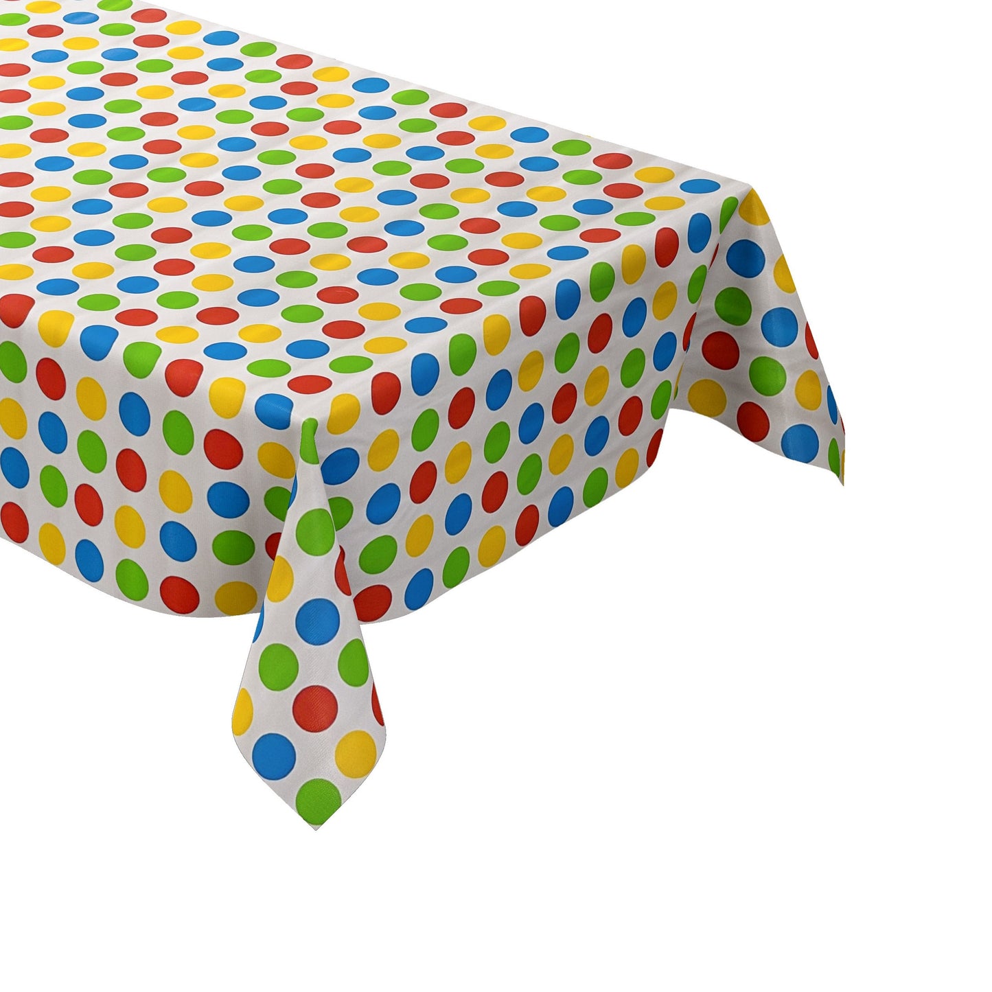 Wachstuch Tischdecke bunte Punkte auf weiss