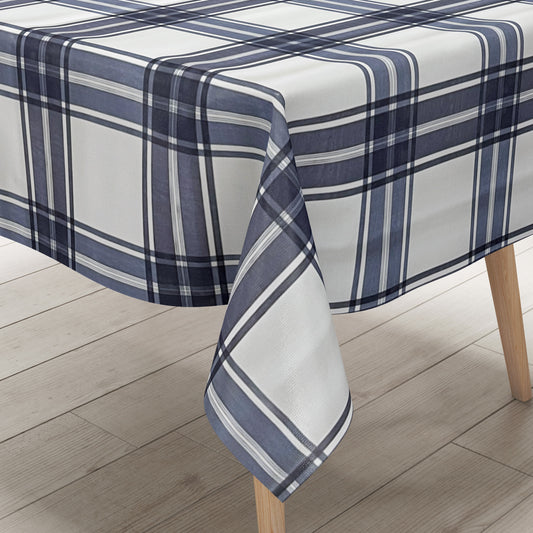 Wachstuch Tischdecke kariert blau