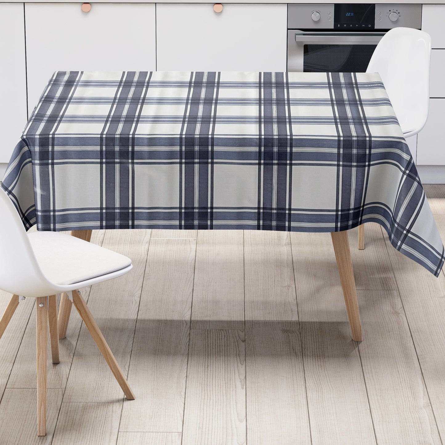 Wachstuch Tischdecke kariert blau