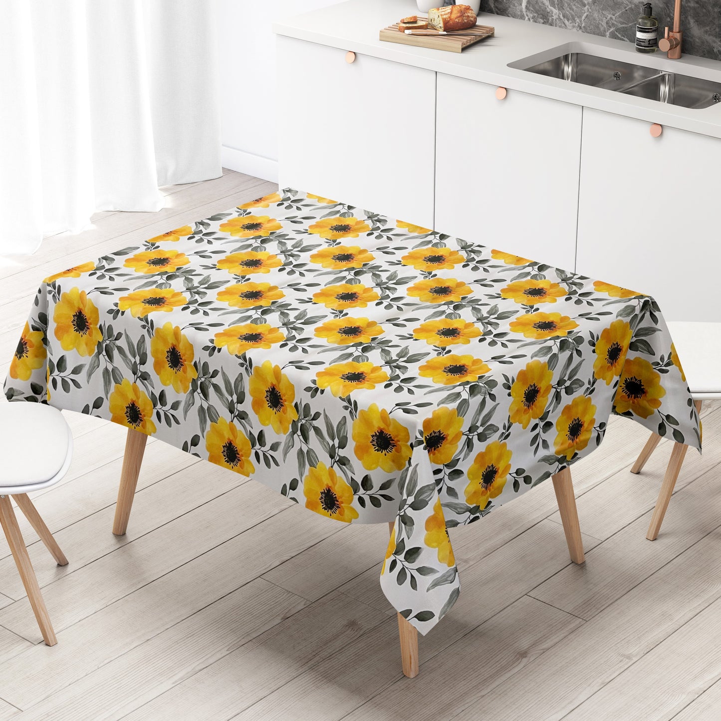 Wachstuchtischdecke gelbe Rosen