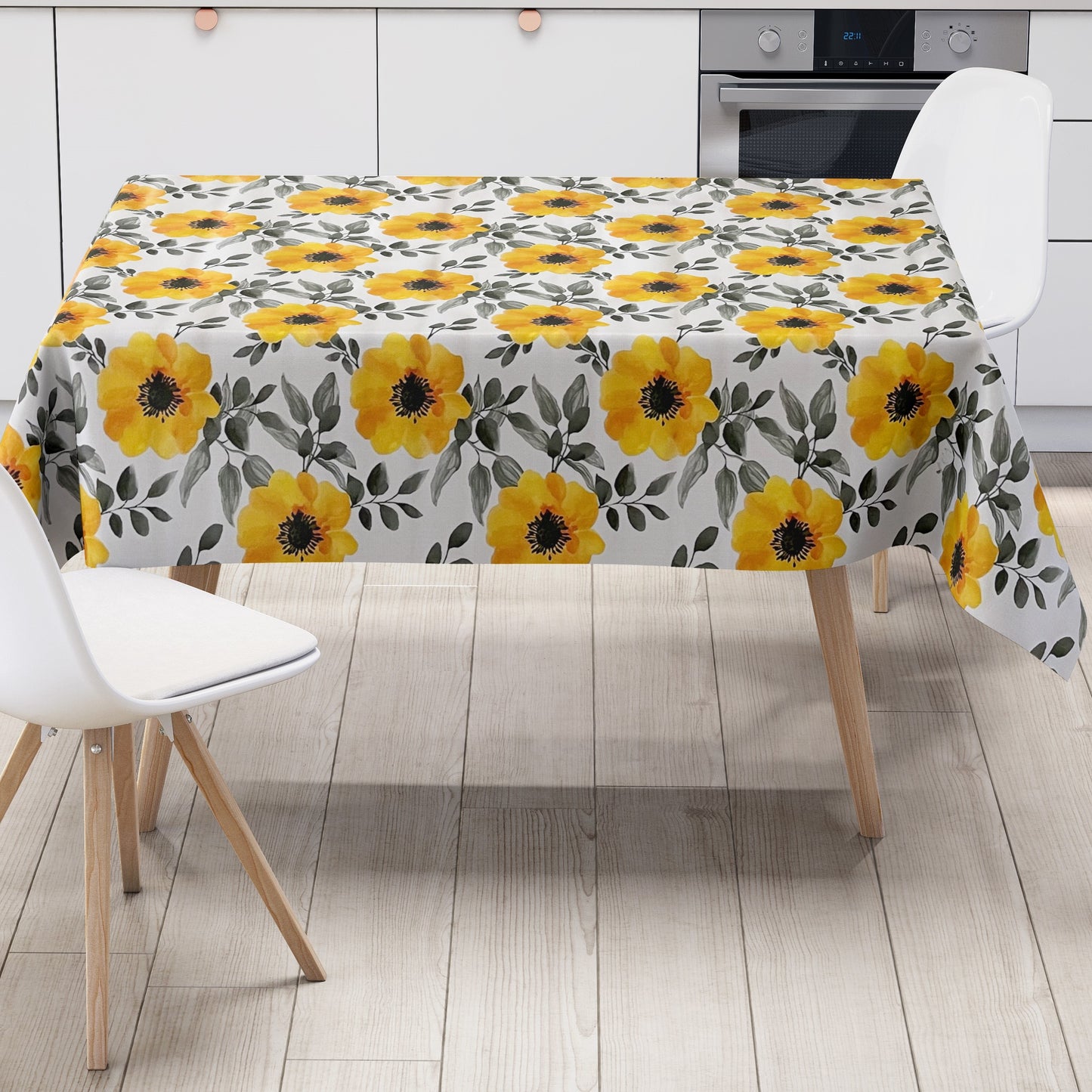 Wachstuchtischdecke gelbe Rosen