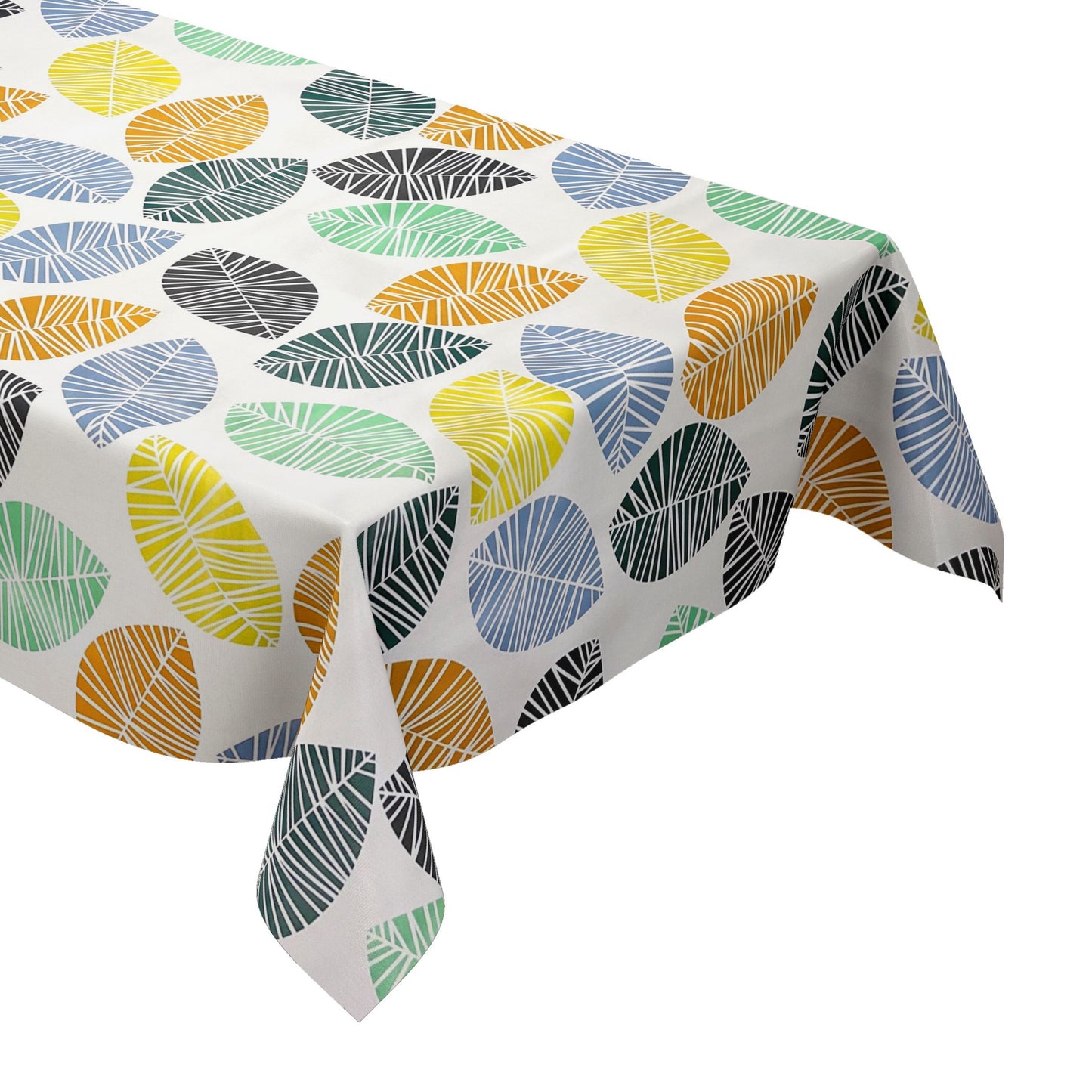 KEVKUS Wachstuch Tischdecke K150200 bunte Blätter Herbst Laub Modern wählbar in eckig, rund und oval -