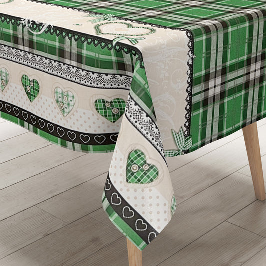 Wachstuch Tischdecke Weihnachten grün