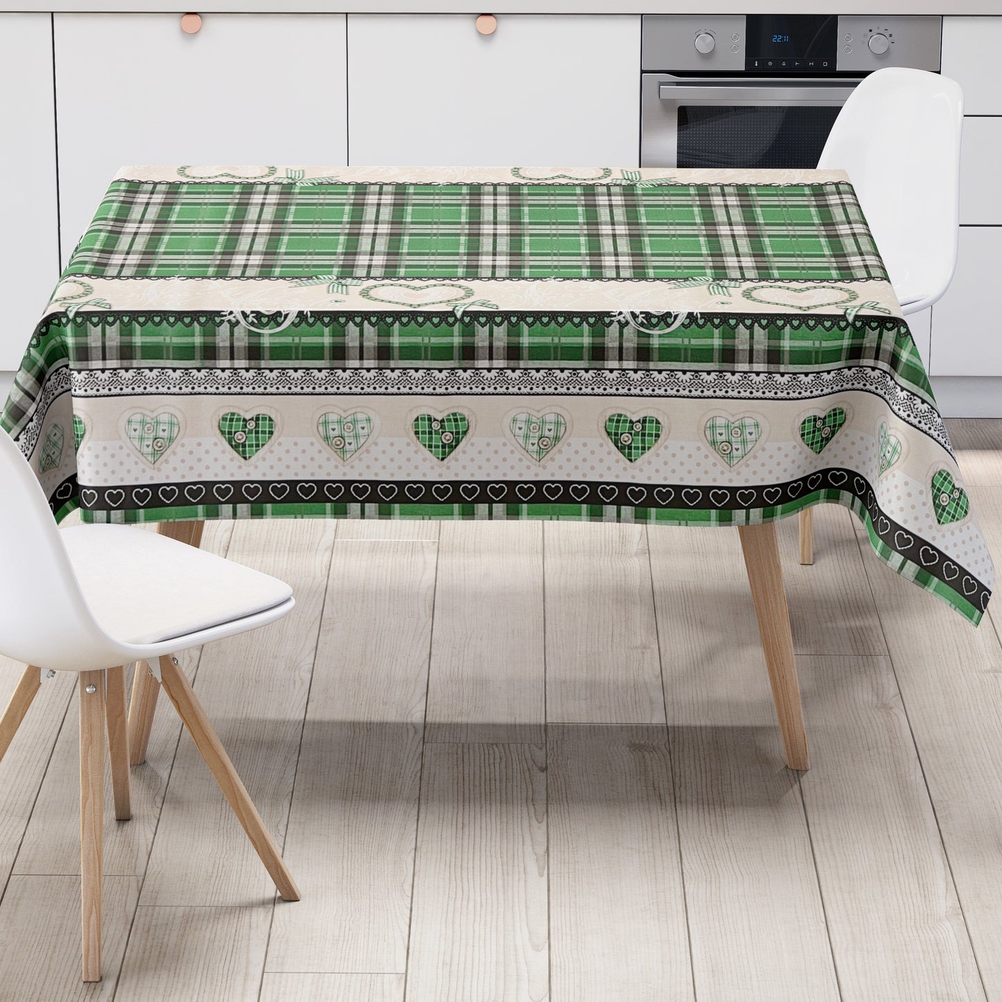 Wachstuch Tischdecke Weihnachten grün