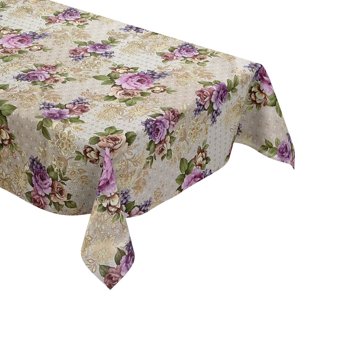 Wachstuch Tischdecke Rosen beige
