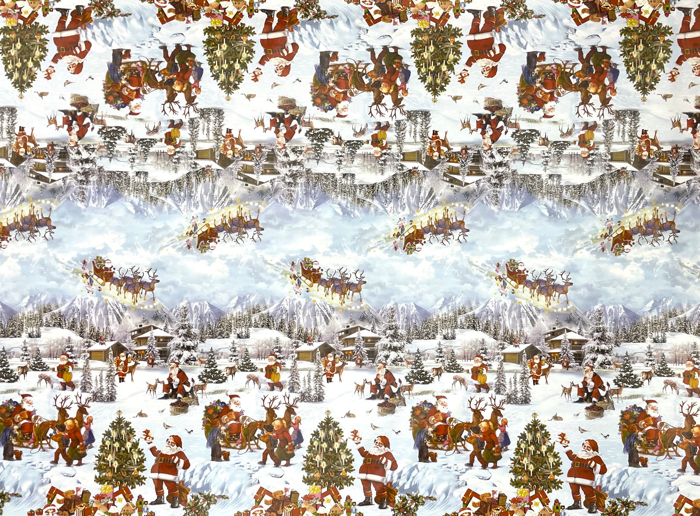 KEVKUS Wachstuch Tischdecke K25A Weihnachten Advent Winterdorf wählbar in eckig, rund und oval -