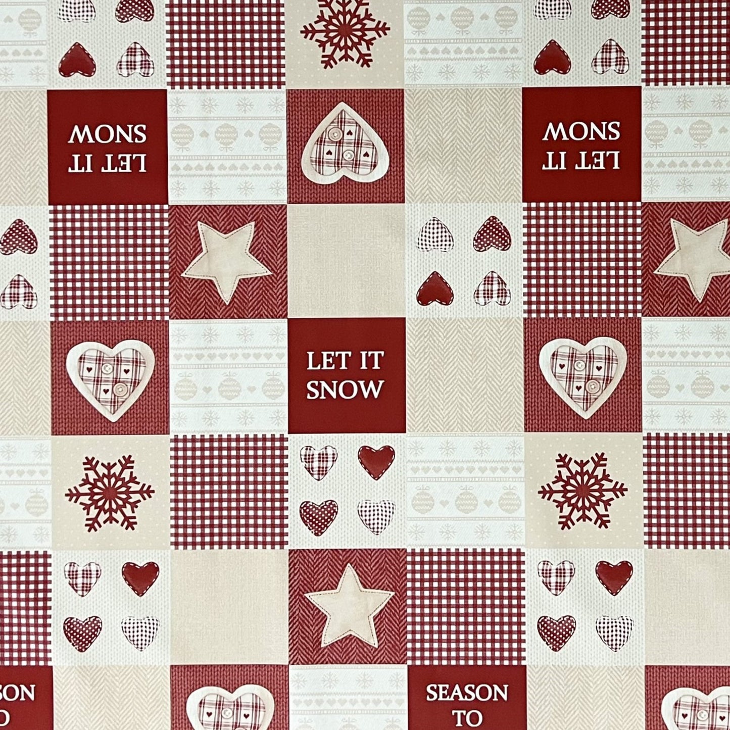Wachstuch Tischdecke K71A Weihnachten LET IT SNOW Schneeflocken abwischbar eckig rund oval