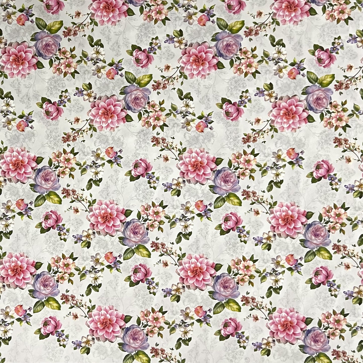 Wachstuch Tischdecke Rosen auf weiss