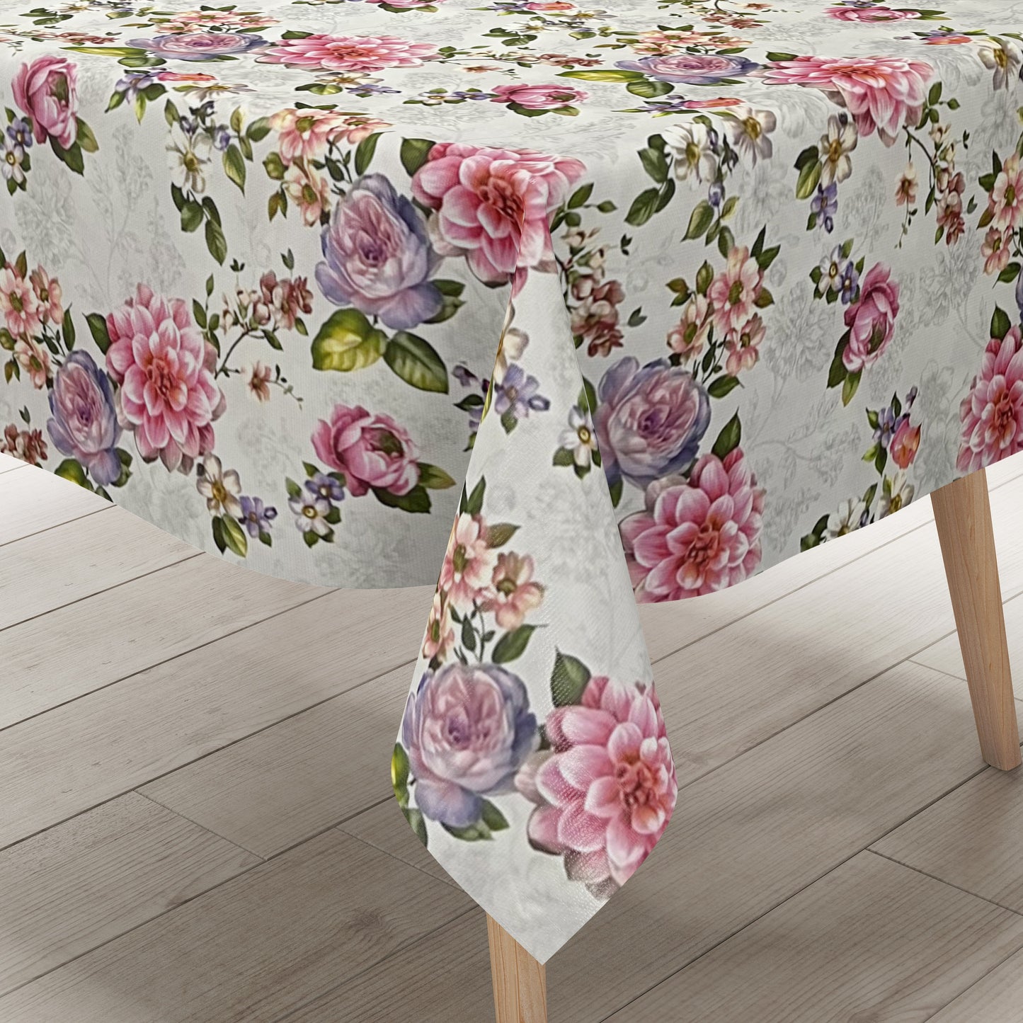 Wachstuch Tischdecke Rosen auf weiss