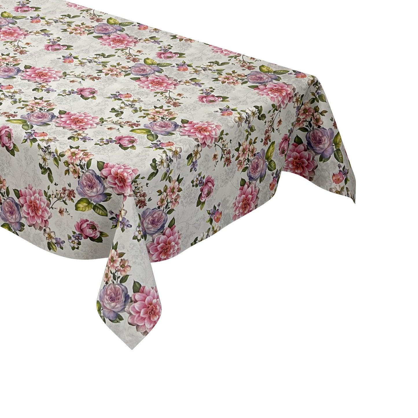 Wachstuch Tischdecke Rosen auf weiss