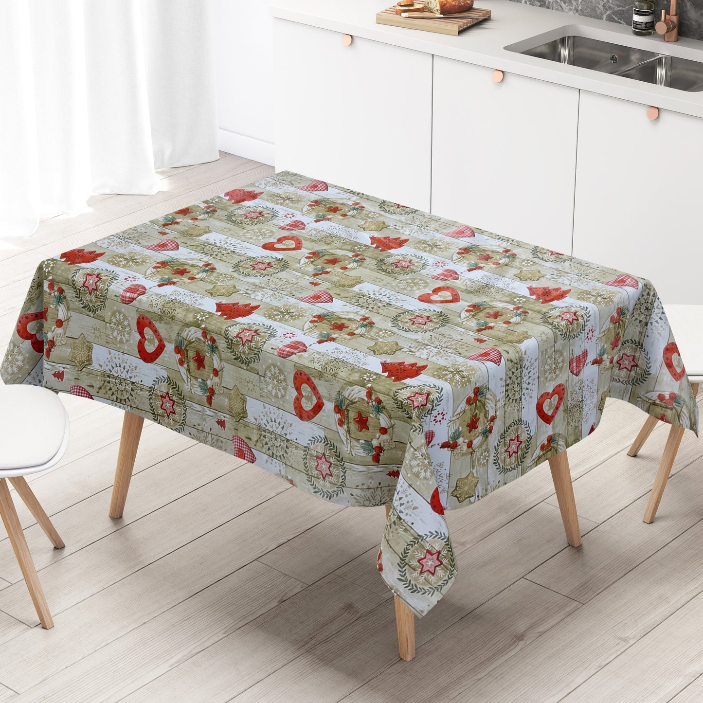 KEVKUS Wachstuch Tischdecke KE37810 Weihnachten Advent wählbar in eckig, rund und oval -
