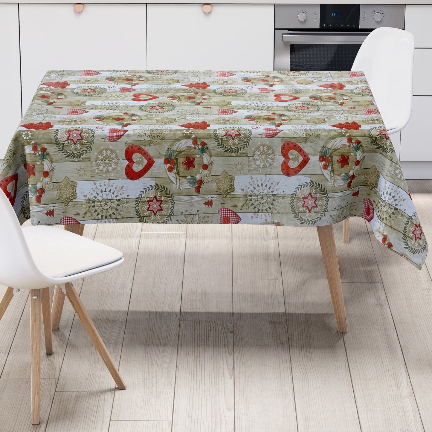 KEVKUS Wachstuch Tischdecke KE37810 Weihnachten Advent wählbar in eckig, rund und oval -