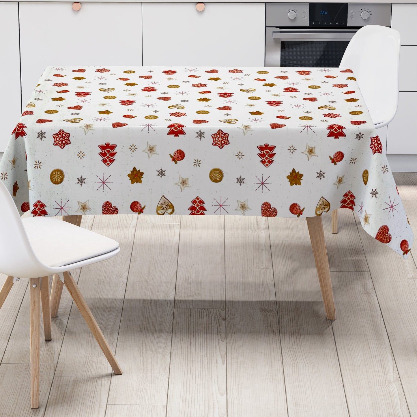 KEVKUS Wachstuch Tischdecke KE42410 Weihnachten Advent Lebkuchen wählbar in eckig, rund und oval -