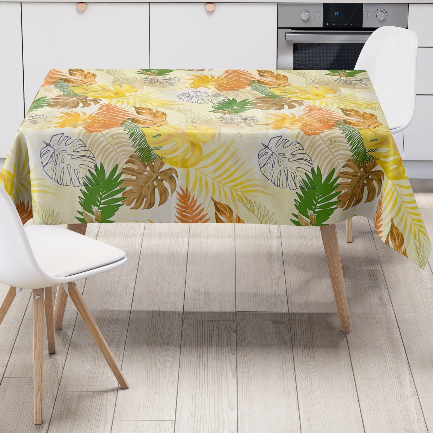 Wachstuch Tischdecke Dschungel gelb