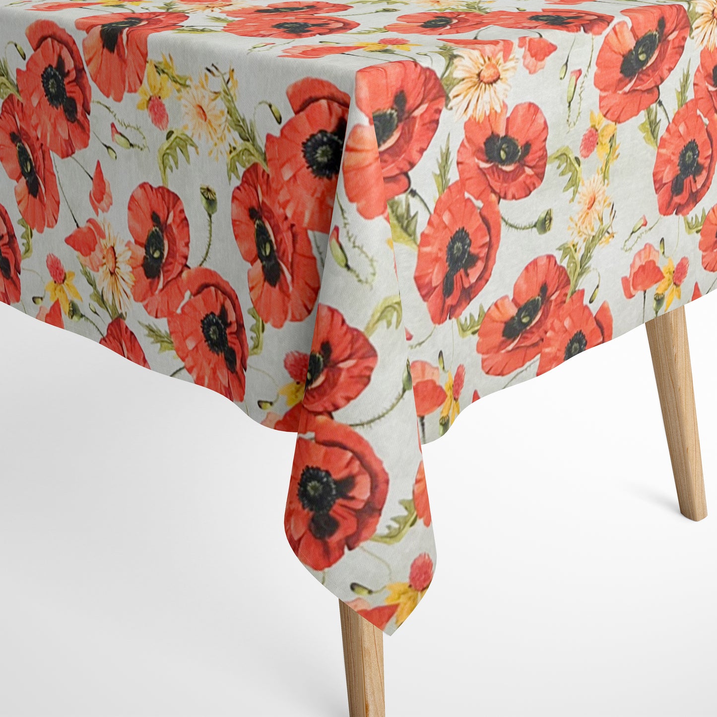 textile Tischdecke Mohnblumen